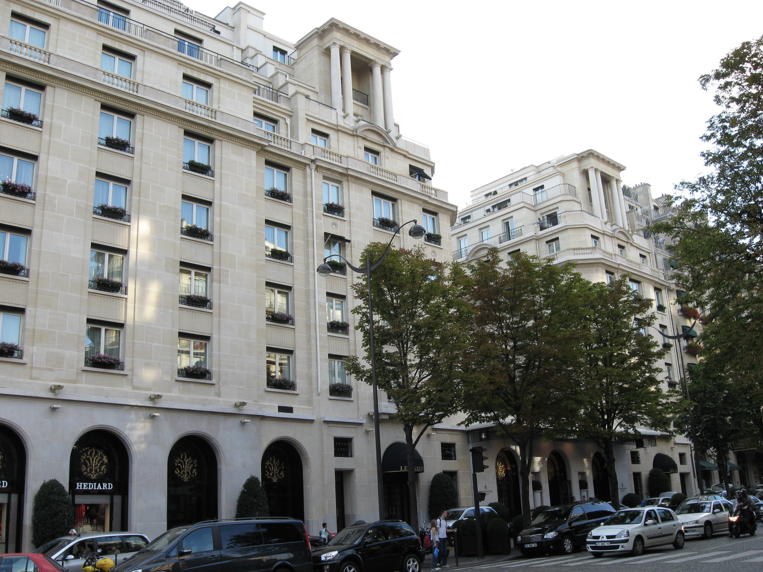 Street facade of Four Seasons Hotel George V in Paris