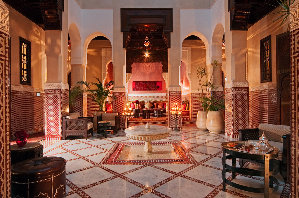 Ornate interior courtyard at Royal Mansour Marrakech